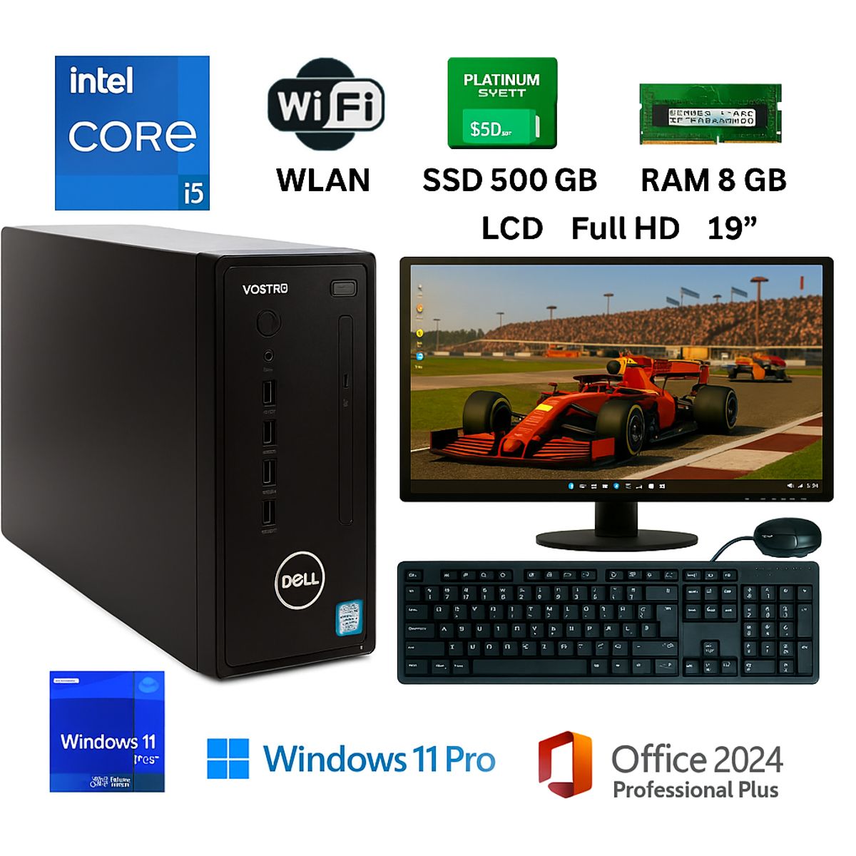 DELL - Computadora completa Dell D06S I5, RAM 8GB, SSD 500GB + Windows 11P y Office 2024PP
