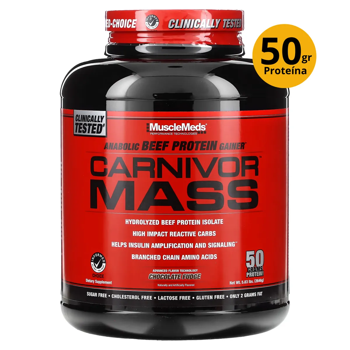 MUSCLEMEDS - CARNIVOR MASS 5LB CHOCOLATE - GANADOR DE MASA