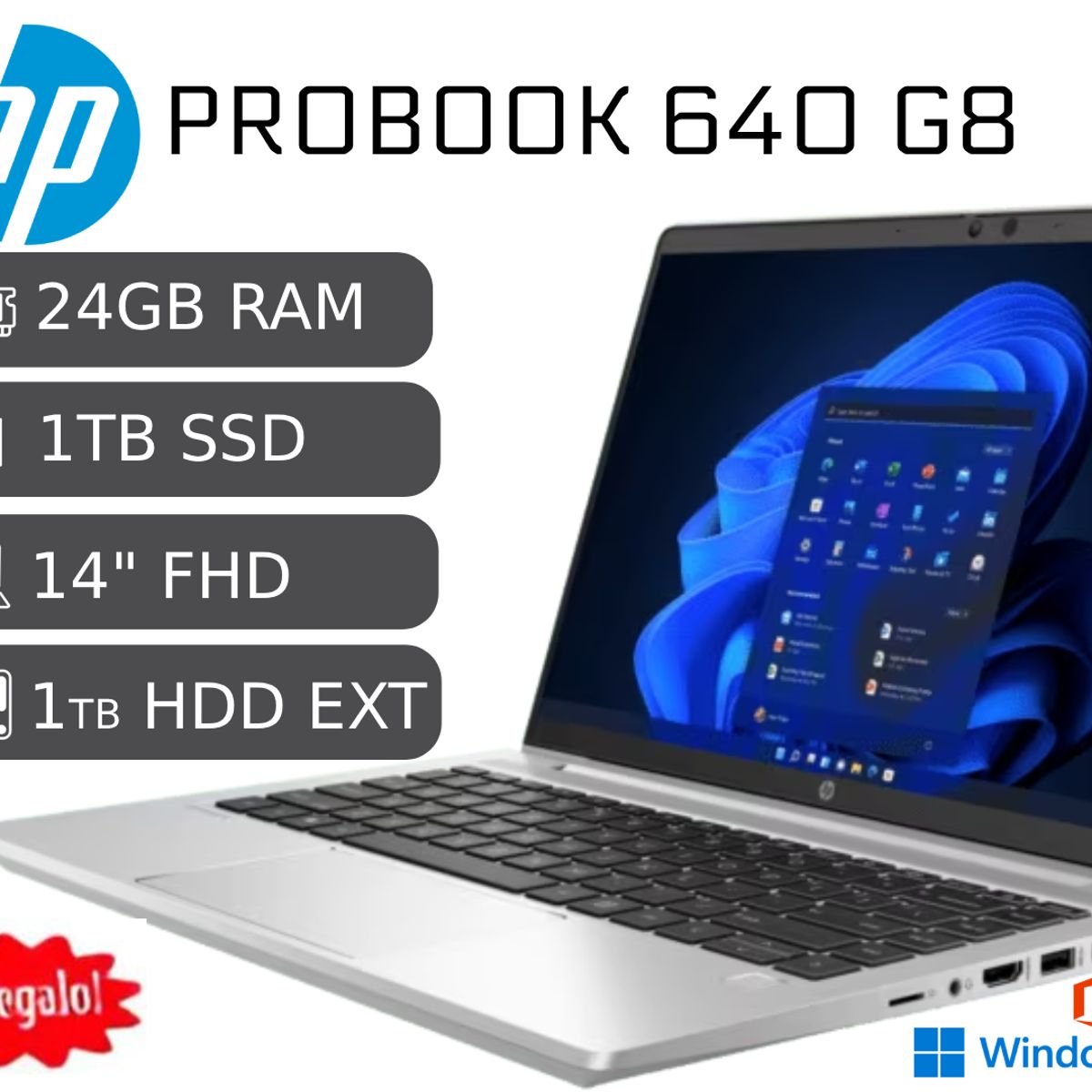 HP - Laptop Hp Probook 640 G8 I5 11va 24gb RAM 1tb SSD IPS Reacondicionada 1 Año Garantía + COOLER