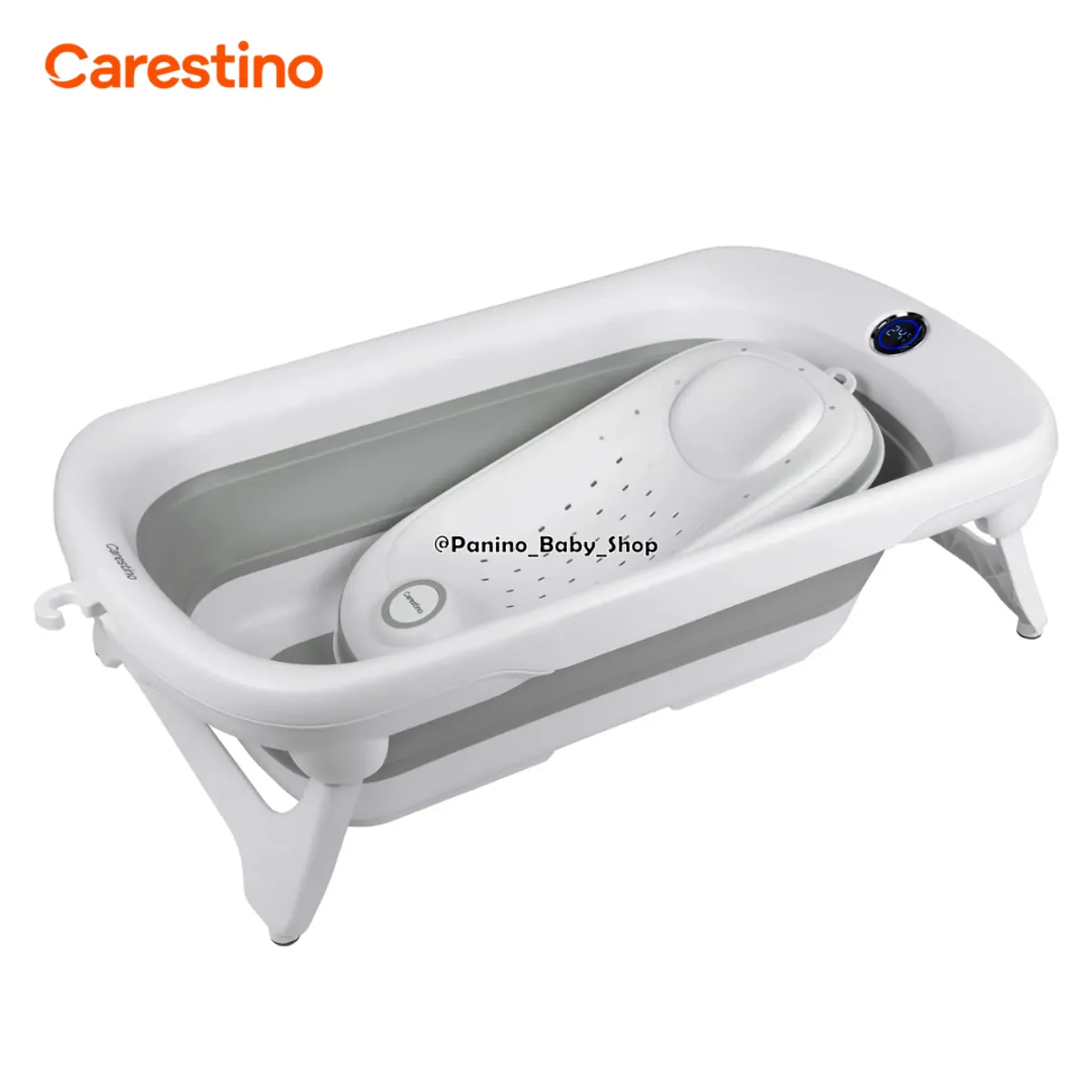 CARESTINO - Bañera Plegable C-Termometro 50L CARESTINO -AMALFI- Gris