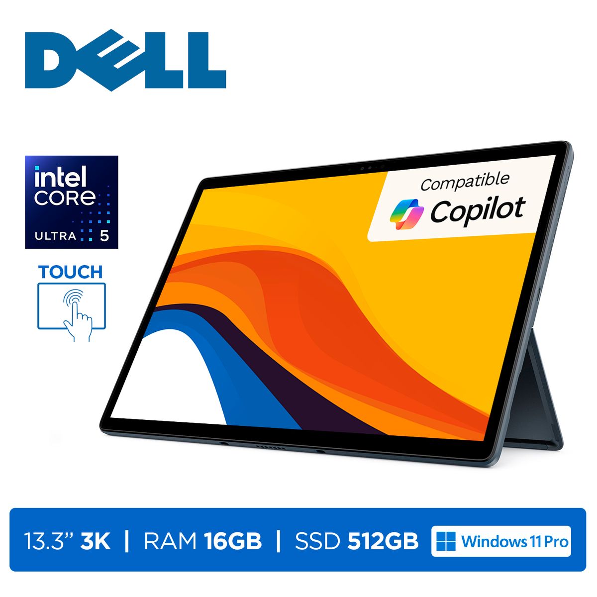 DELL - Tablet Dell Latitude 7350 desmontable 13.3",Ultra 5 134U,16GB,512GB,3K Touch,Win11Pro,azul