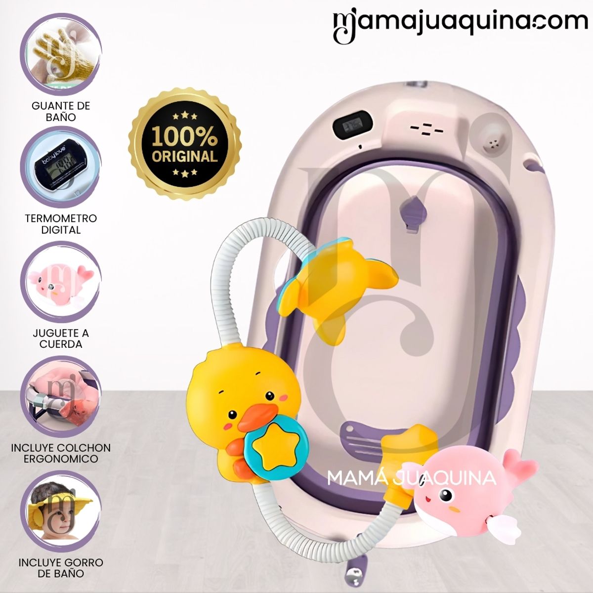 Baby - Bañera Plegable con Regadera «JADDE ROSSI» Purple