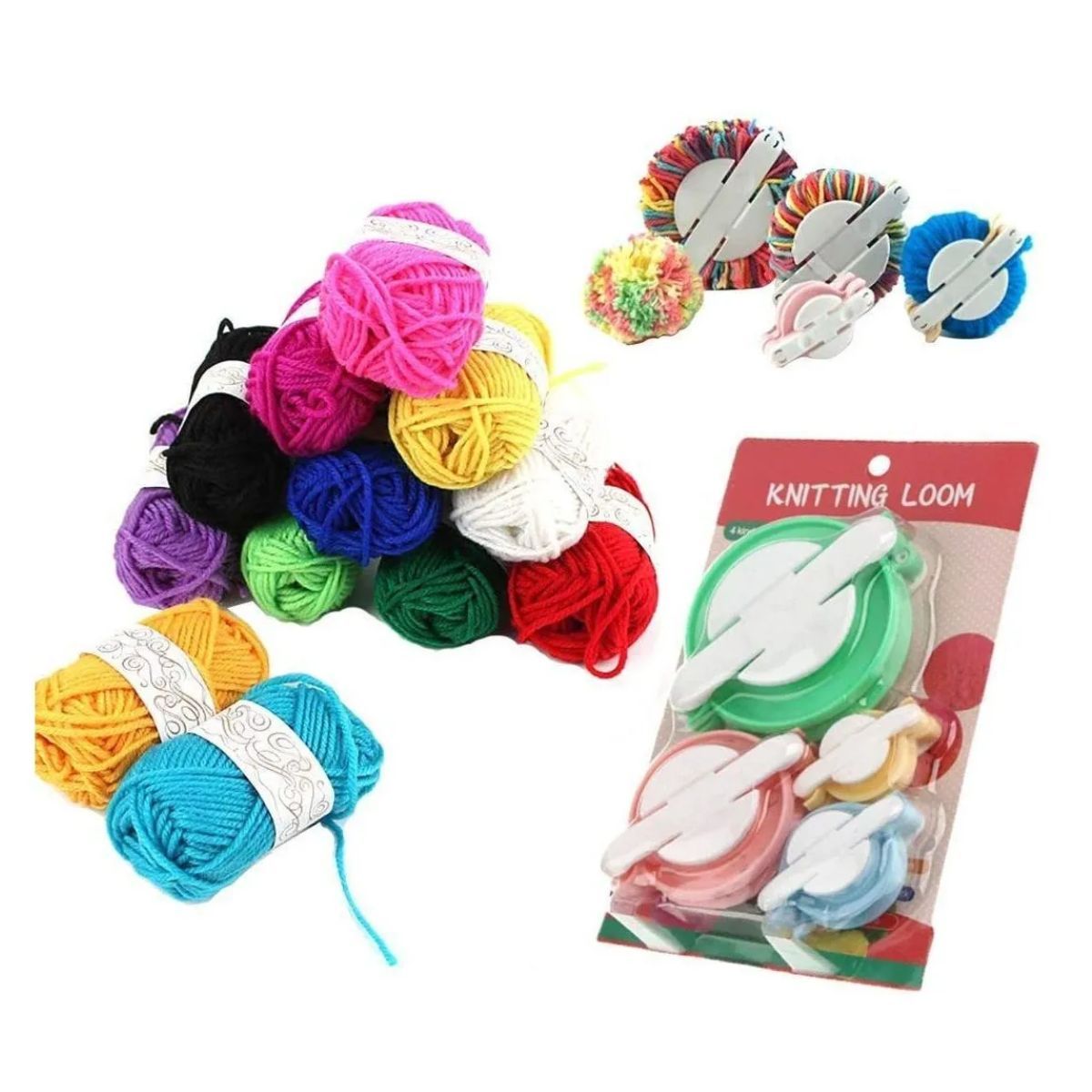 GENERICO - Maquina Para Hacer Pompones 4 Tamaños Para Hacer Pompones