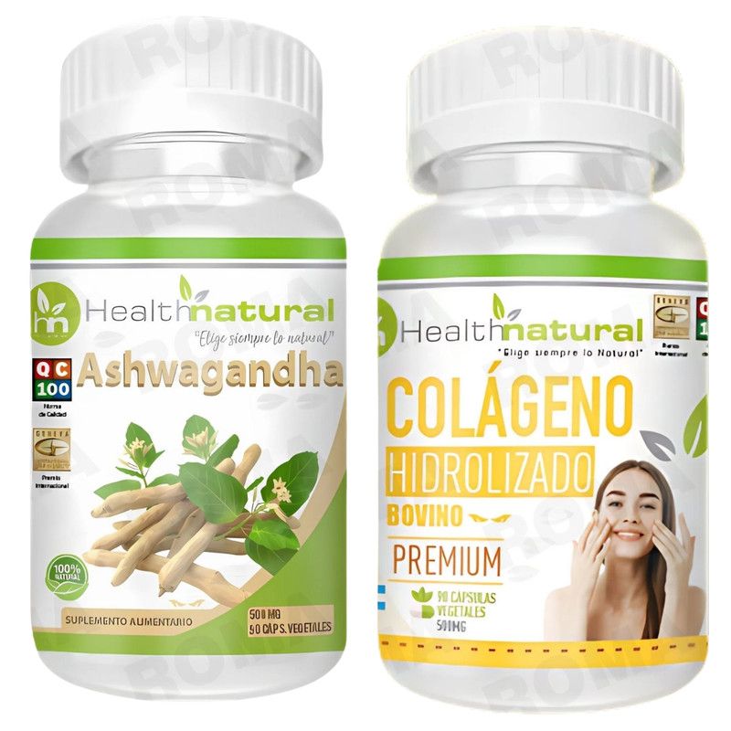 HEALTHNATURAL - ASHWAGANDHA HEALTHNATURAL + COLÁGENO HIDROLIZADO HEALTHNATURAL 500MG