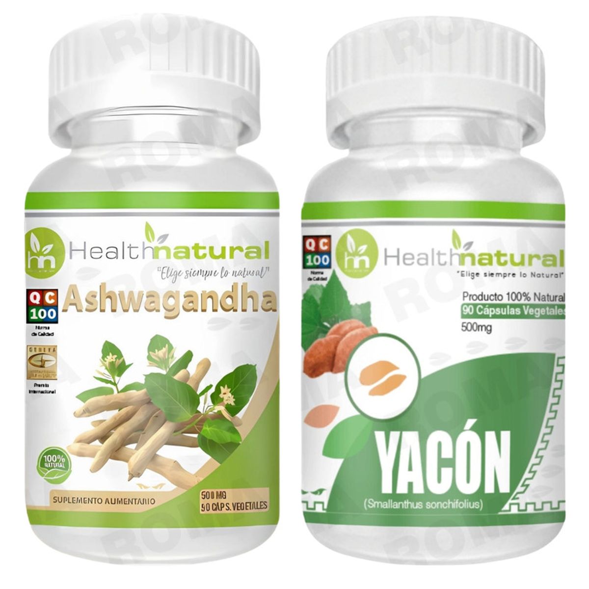 HEALTHNATURAL - ASHWAGANDHA HEALTHNATURAL 500MG + YACÓN HEALTHNATURAL 500MG