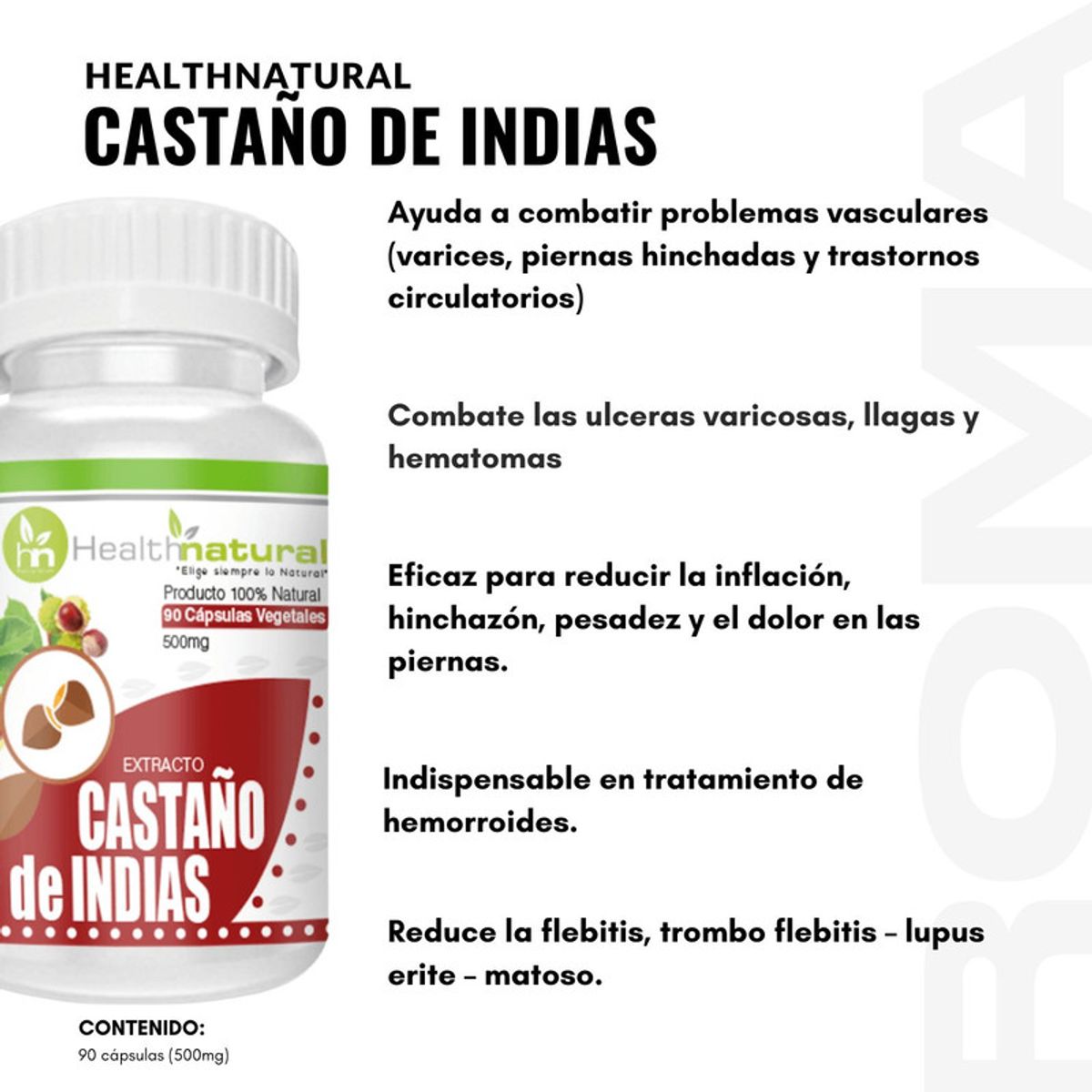 HEALTHNATURAL - CASTAÑO DE INDIAS HEALTHNATURAL 500MG + VM+VIRILITY MAN PLUS 500MG
