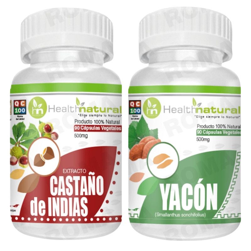 HEALTHNATURAL - CASTAÑO DE INDIAS HEALTHNATURAL 500MG + YACÓN HEALTHNATURAL 500MG