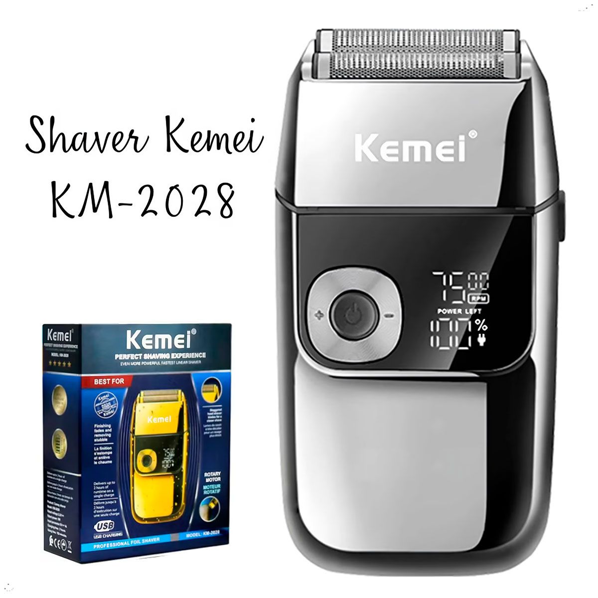 KEMEI - Maquina Afeitadora Shaver Kemei KM2028 Plateado Recargable