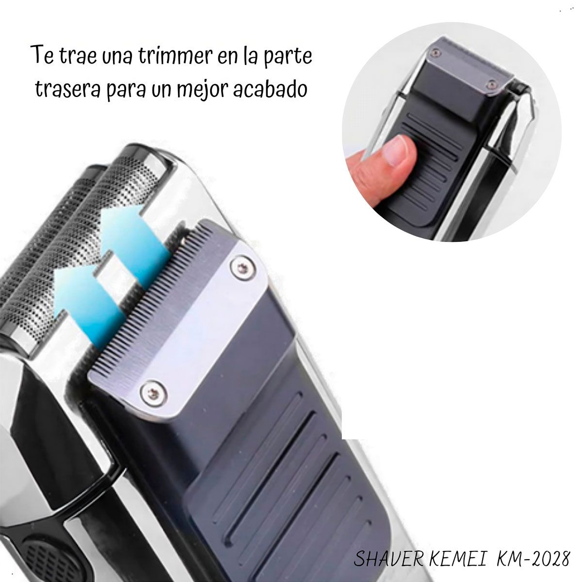 KEMEI - Maquina Afeitadora Shaver Kemei KM2028 Plateado Recargable