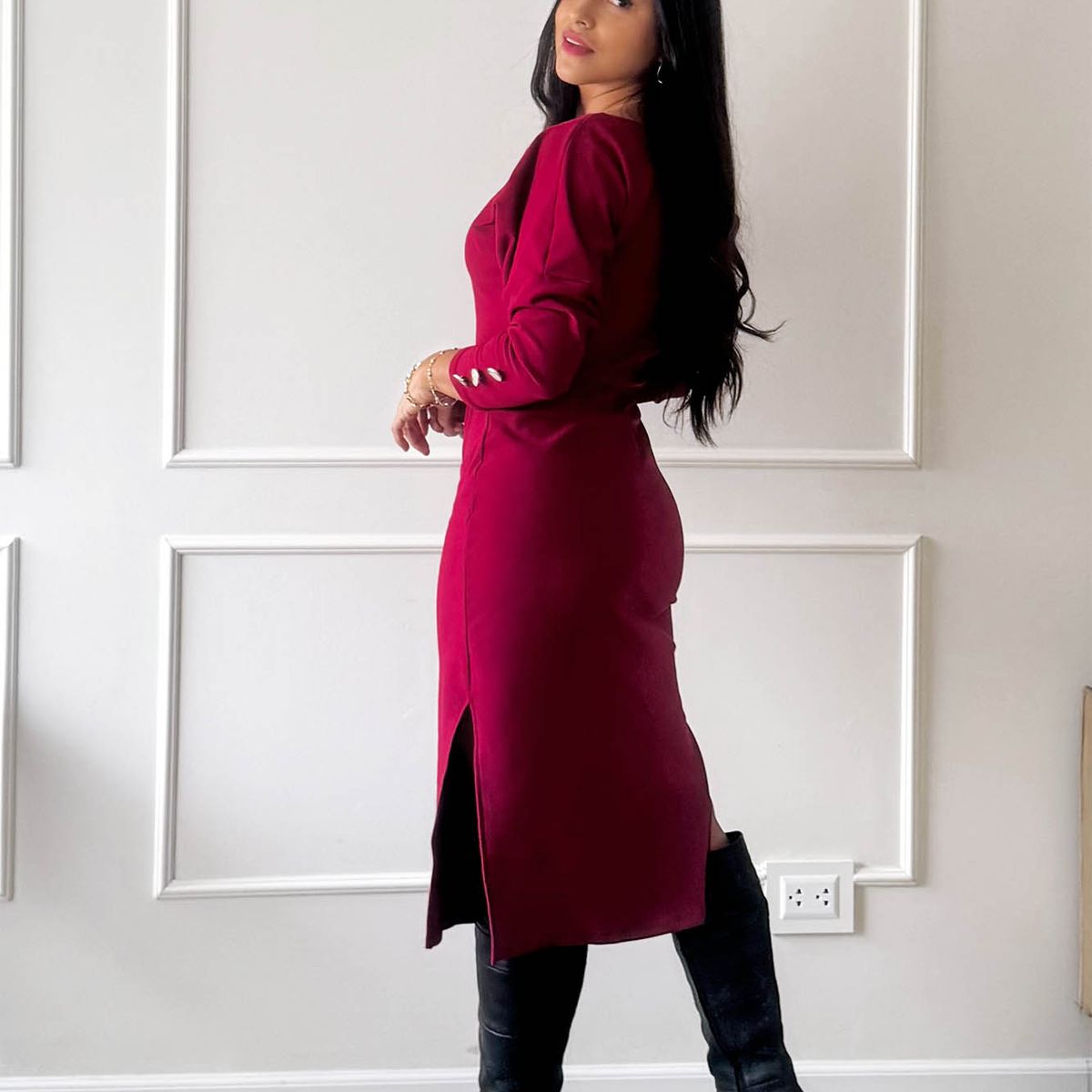 ARMA TU LOOK - VESTIDO ASHLEY MANGA MURCIELAGO CON BOTONES EN MANGAS