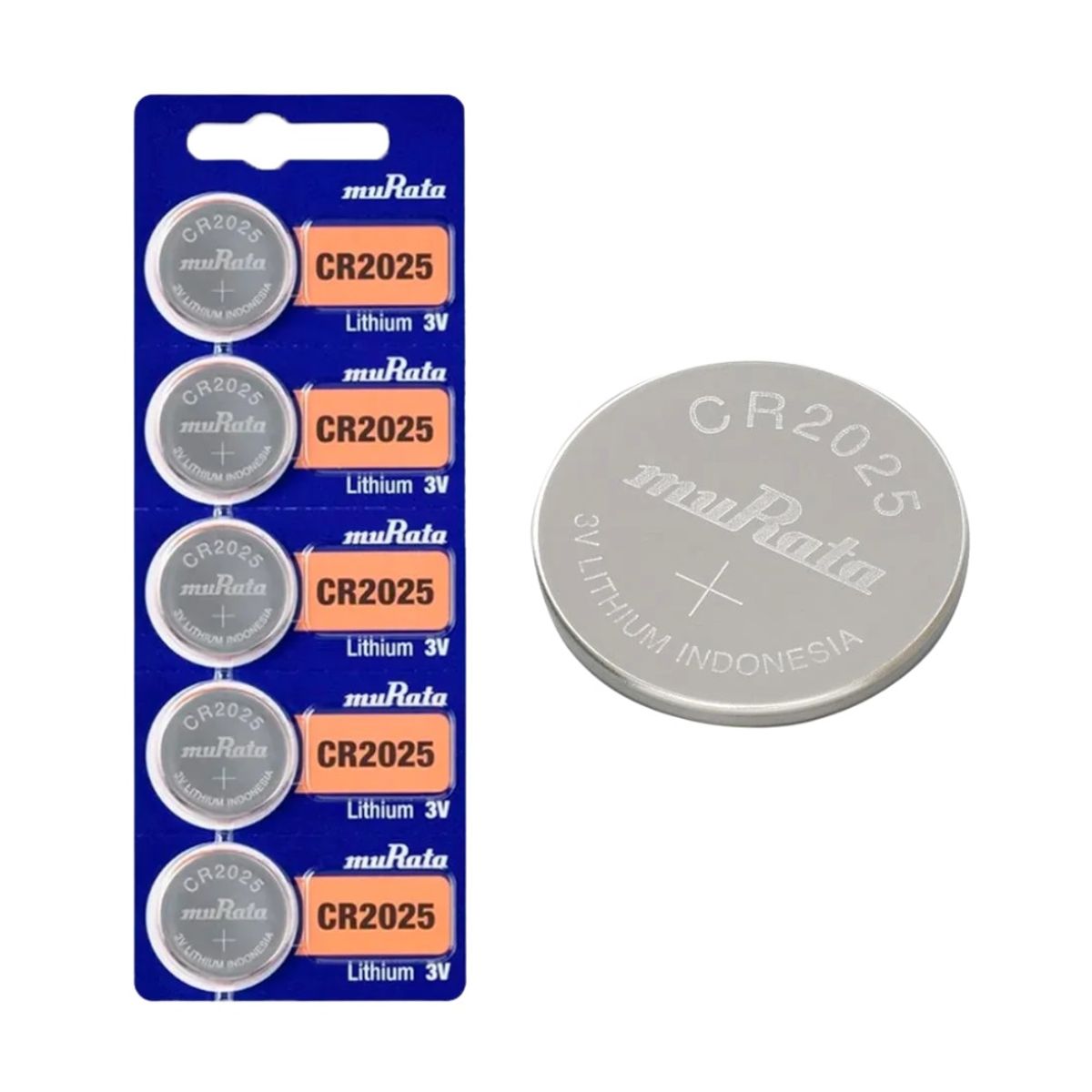 GENERICO - Pilas Lithium CR2025 muRata x 5 Unid Litio 3v