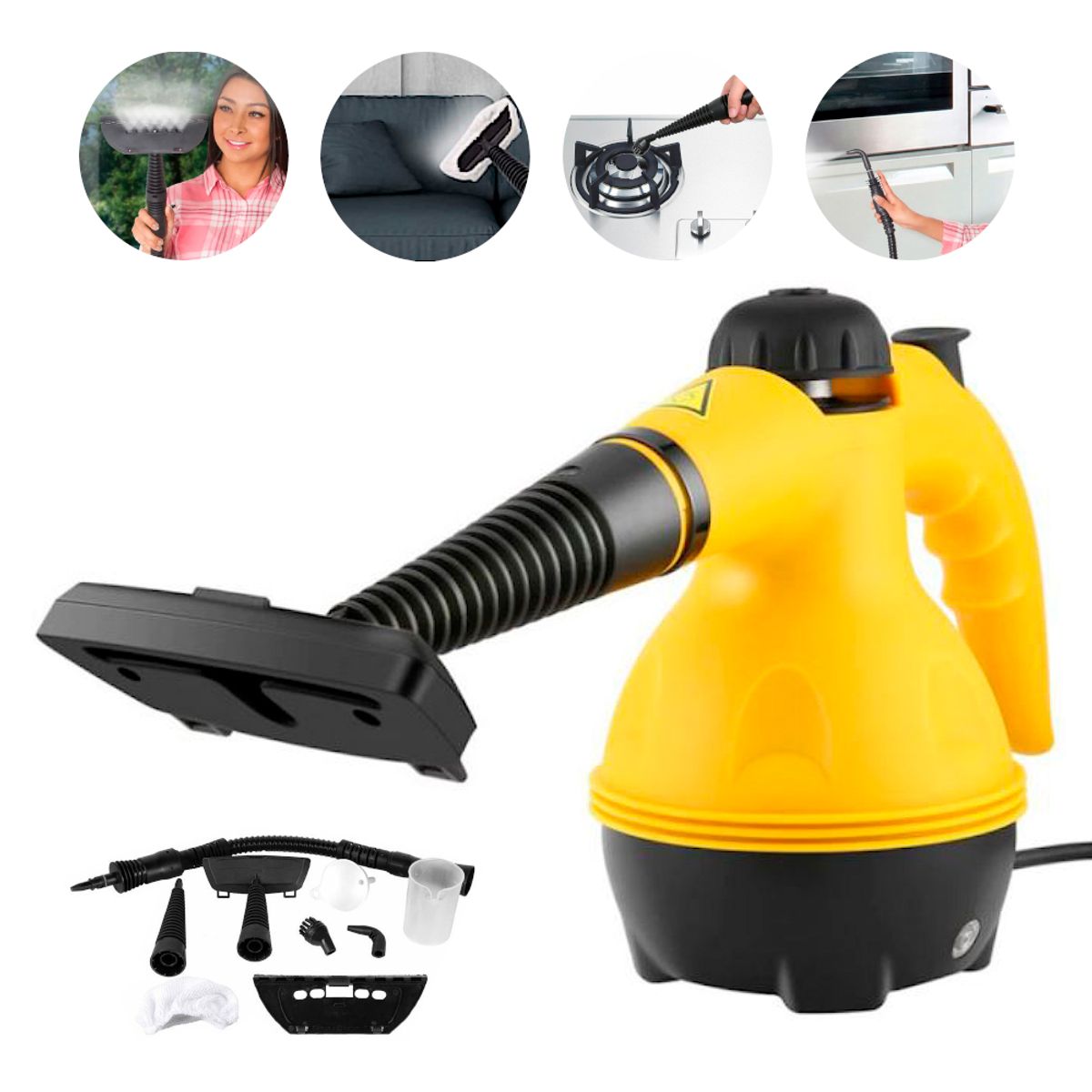 KELLER - Limpiador a Vapor Eléctrico Multifuncional 4 en 1