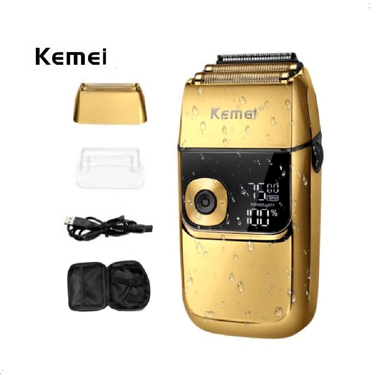 KEMEI - Shaver Afeitadora Kemei Km-2028 Recargable Inalambrica Dorado