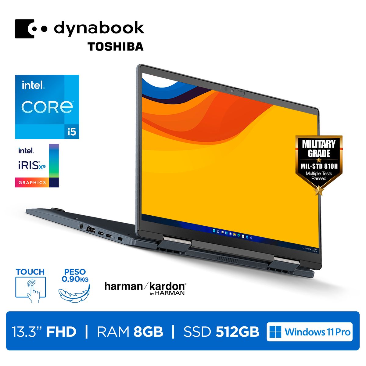 TOSHIBA - Convertible Toshiba Dynabook Portege X30W i5-1135G7 RAM 8GB SSD 512GB 13.3 FHD Touch W11P+Pen Blue