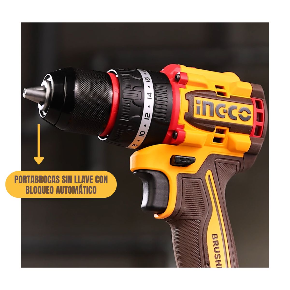 INGCO TOOLS - TALADRO PERCUTOR A BATERÍA 20V (CIDLI206681)  + GUANTES ANTI CORTE XL (HGCG02-XL)