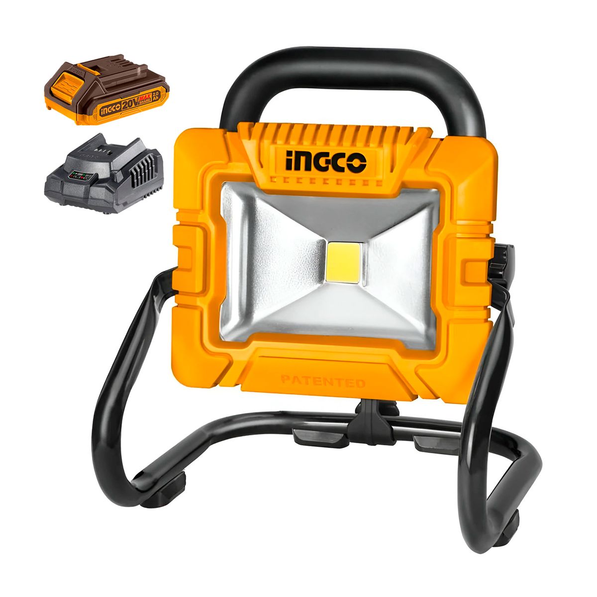 INGCO TOOLS - Reflector Lámpara 20v Portátil Foco Led+ 1batería Cargador Ingco