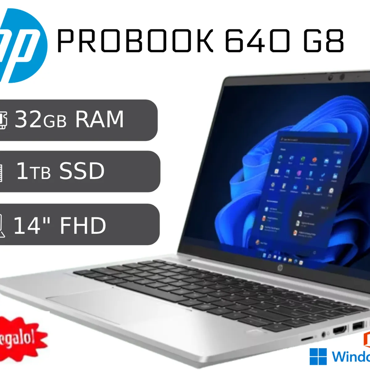 HP - Hp Probook 640 G8 I5 11va 32gb RAM 1tb SSD IPS Reacondicionada 1 Año Garantía + COOLER