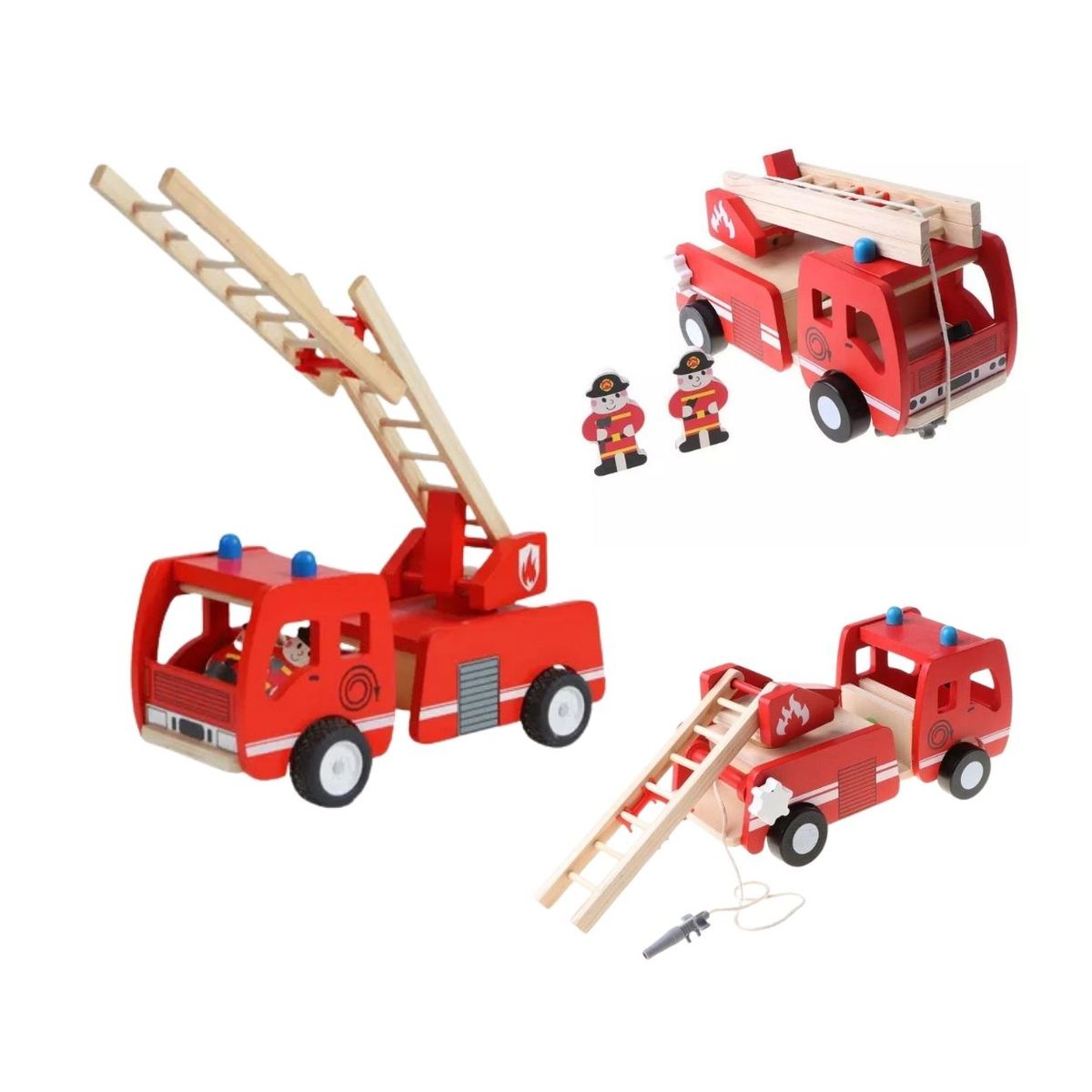 GENERICO - Camión de Bomberos Didáctico con Escalera para Niños