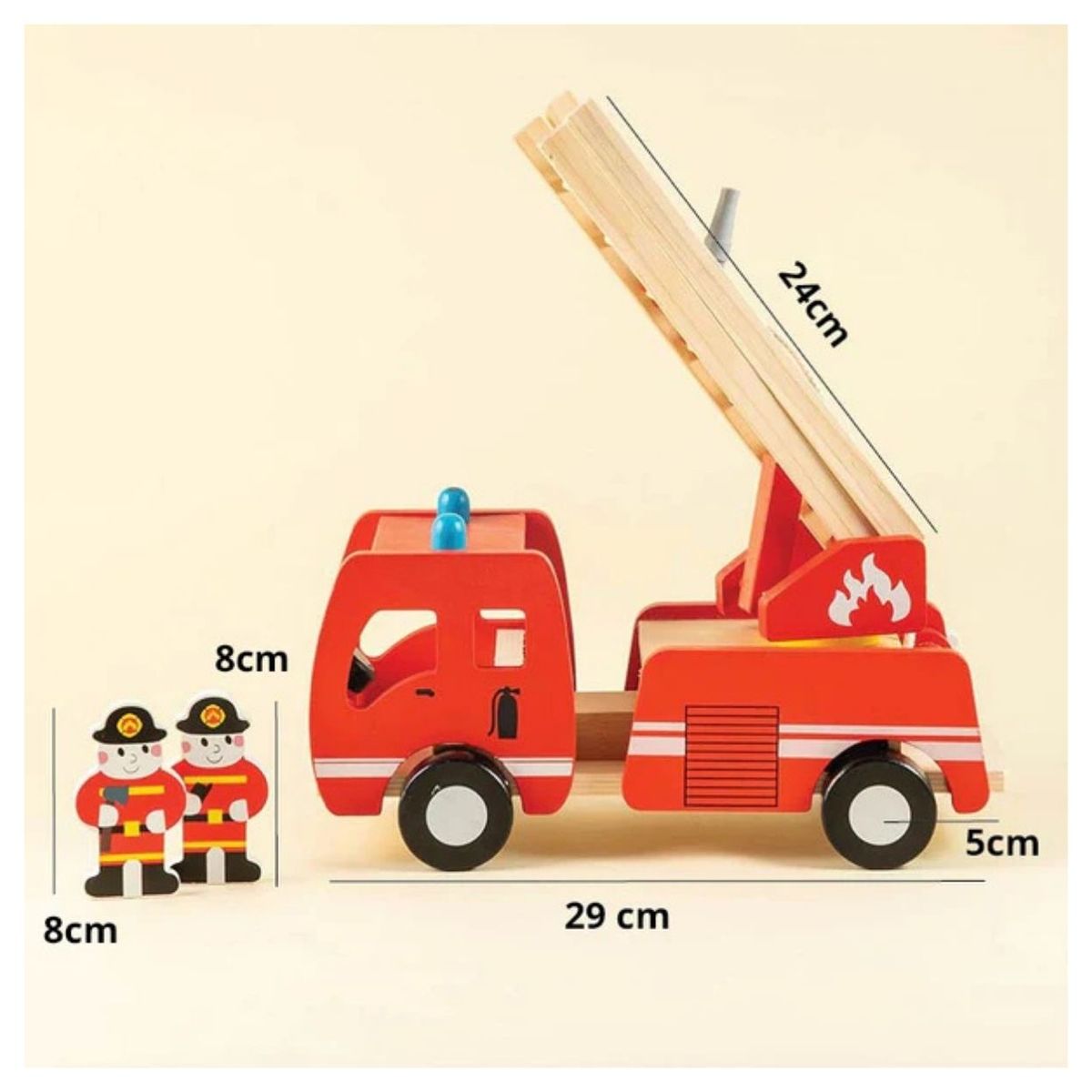 GENERICO - Camión de Bomberos Didáctico con Escalera para Niños