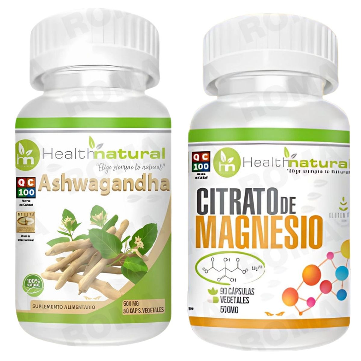 HEALTHNATURAL - ASHWAGANDHA HEALTHNATURAL  + CITRATO DE MAGNESIO HEALTHNATURAL 500MG
