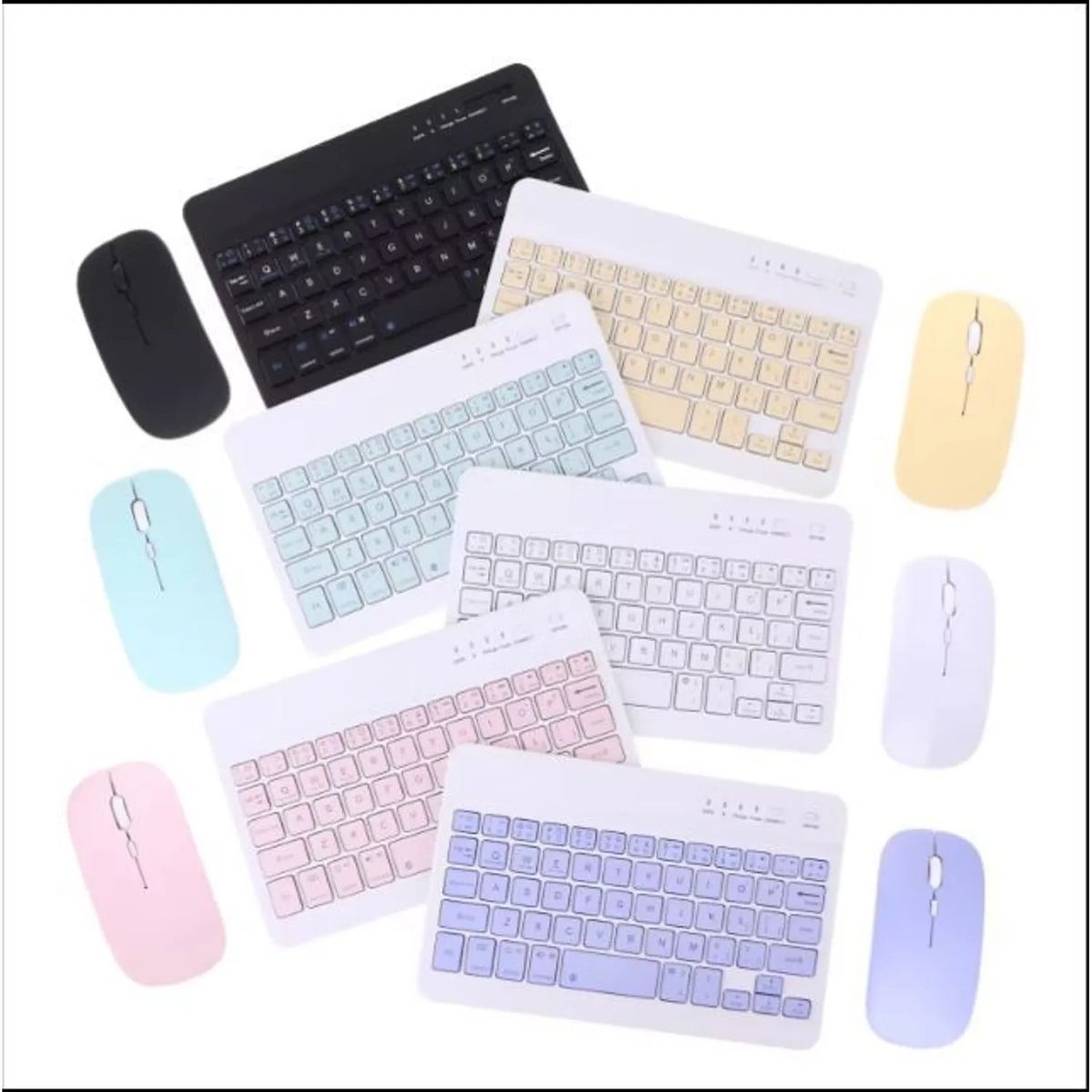 OTTOWARE - Teclado Mouse Bluetooth Inalambrico Pc Tablet Mac Ipad Rosa