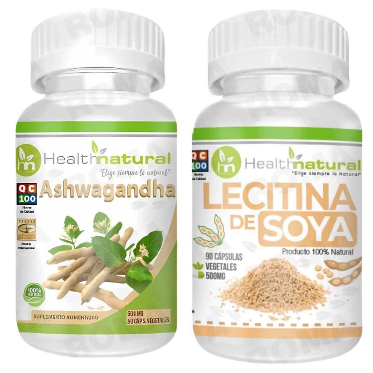 HEALTHNATURAL - ASHWAGANDHA HEALTHNATURAL 500MG + LECITINA DE SOYA HEALTHNATURAL 500MG