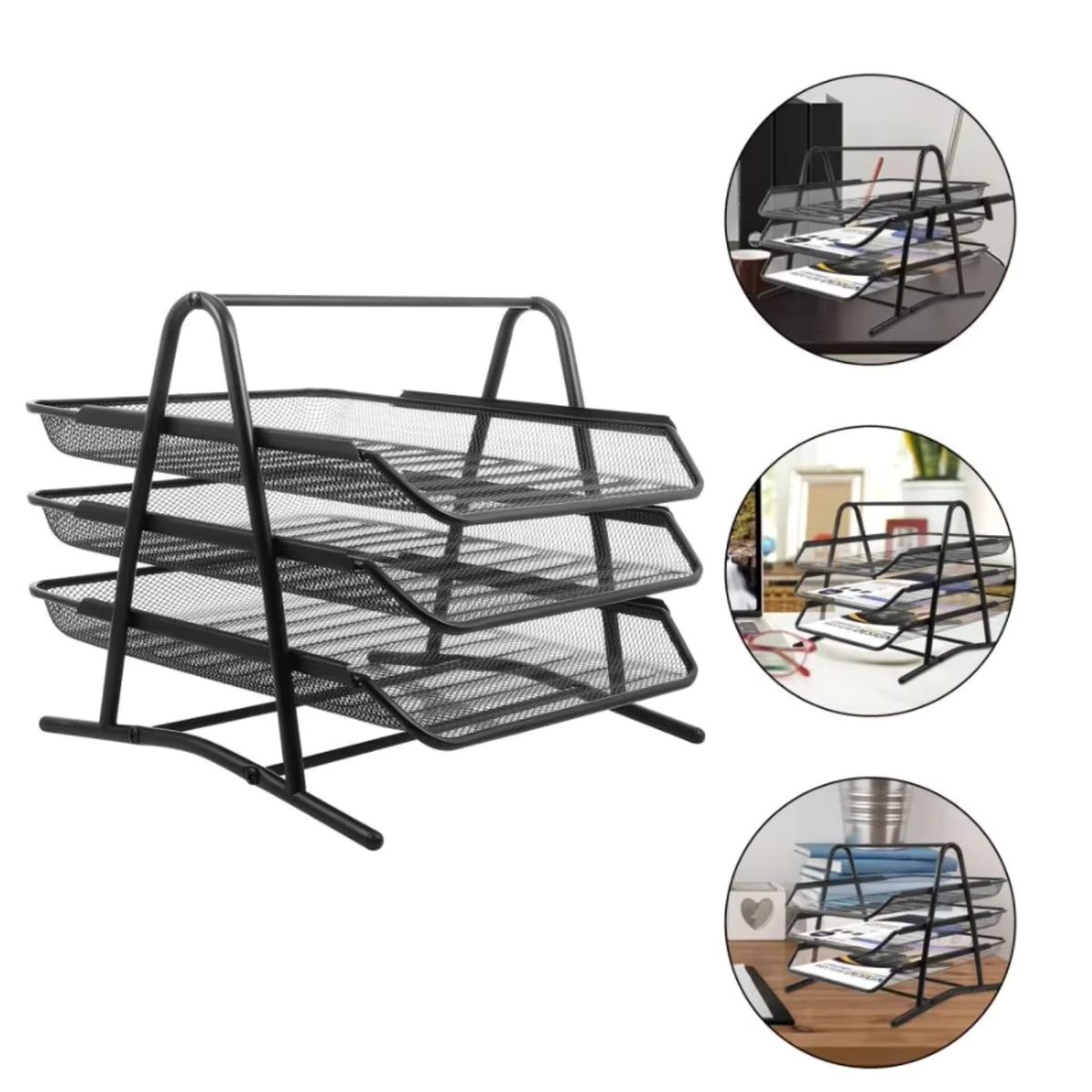 PENTHA - Organizador de Escritorio y Papelera A4 de 3 Niveles