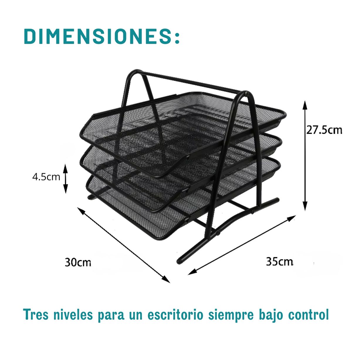 PENTHA - Organizador de Escritorio y Papelera A4 de 3 Niveles