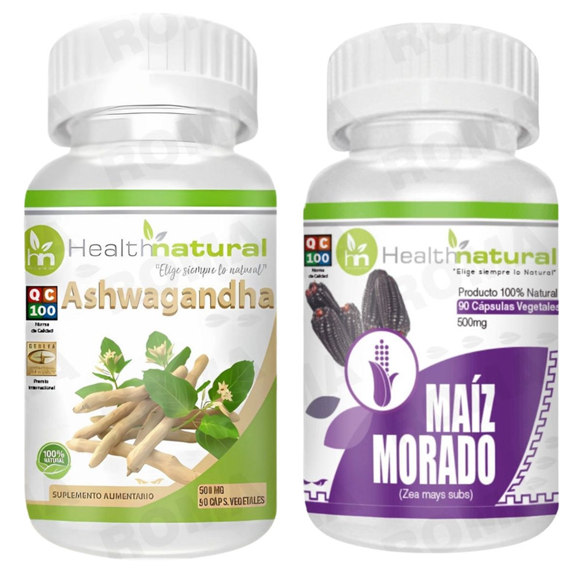 HEALTHNATURAL - ASHWAGANDHA HEALTHNATURAL 500MG + MAIZ MORADO HEALTHNATURAL 500MG