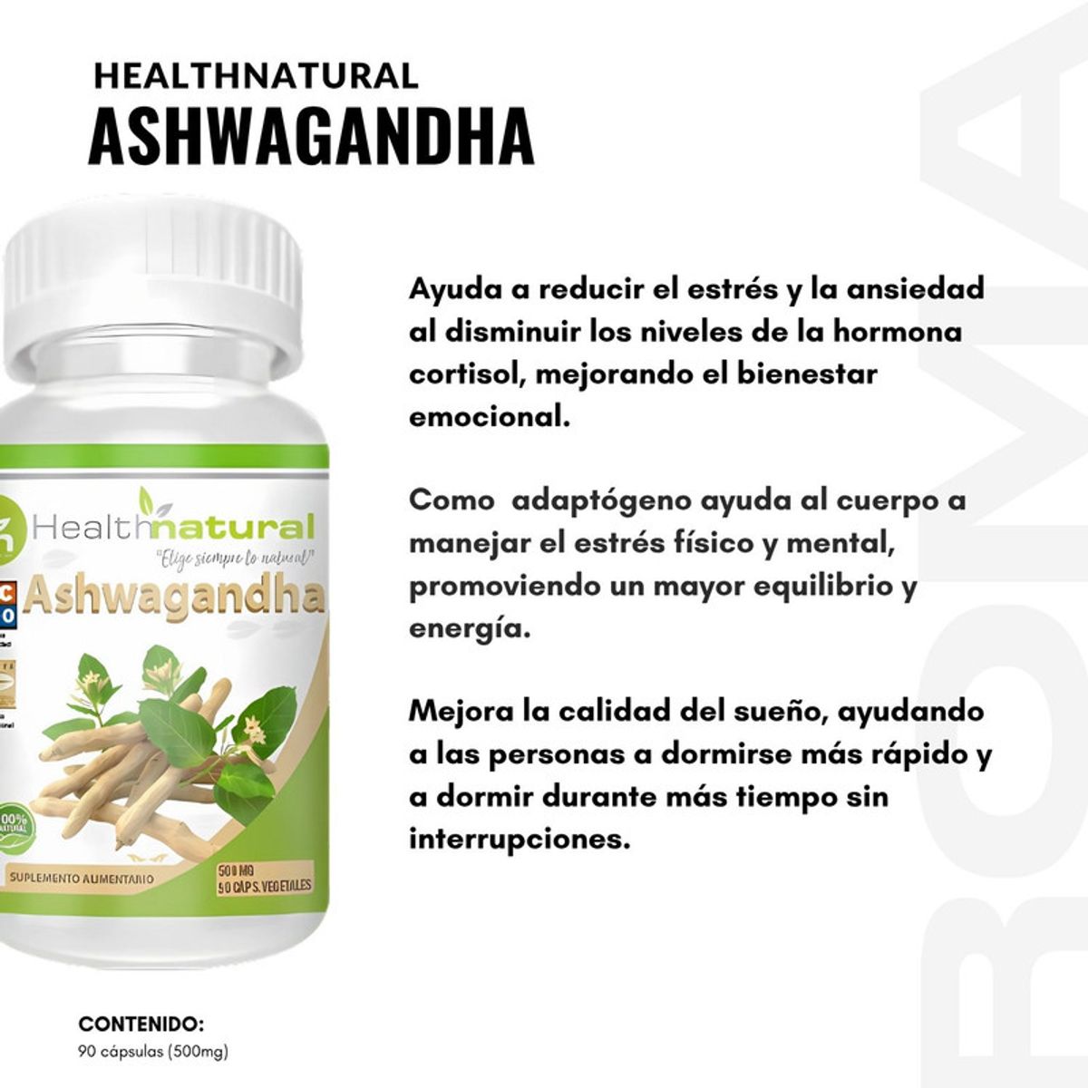 HEALTHNATURAL - ASHWAGANDHA HEALTHNATURAL 500MG + SPIRULINA HEALTHNATURAL 500MG