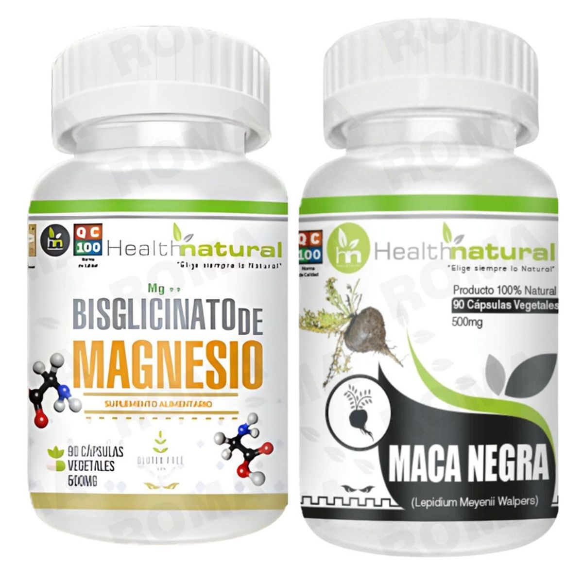 HEALTHNATURAL - BISGLICINATO DE MAGNESIO HEALTHNATURAL  + MACA NEGRA HEALTHNATURAL