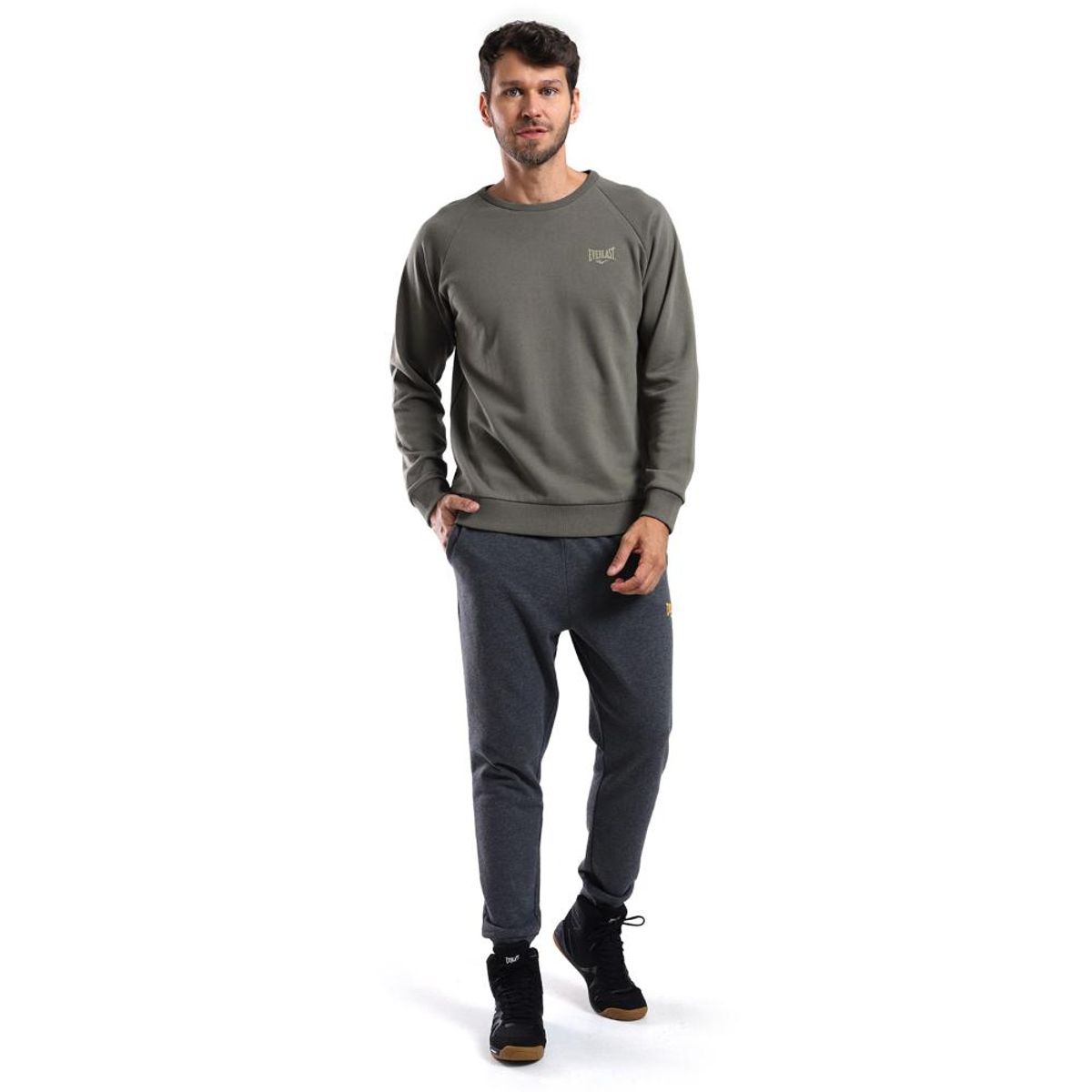 EVERLAST - POLERA CREW LONDON EVE HOMBRE MUSGO - Verde Musgo