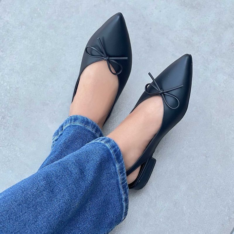 GENERICO - BALERINA NEGRO LAZO PARA MUJER ESTHER
