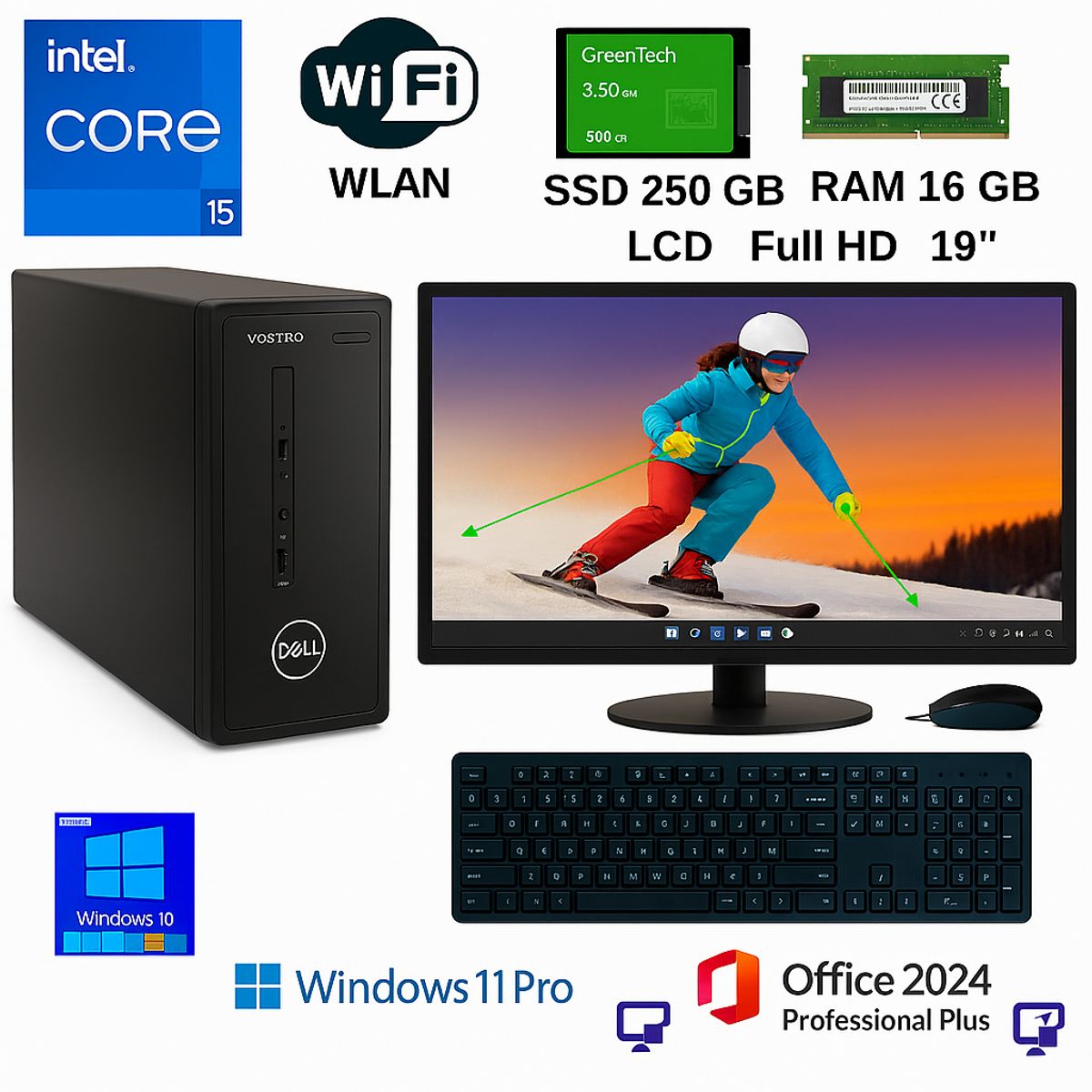DELL - Computadora completa Dell D06S I5, RAM 16GB, SSD 250GB+ Windows 11P y Office 2024 PP