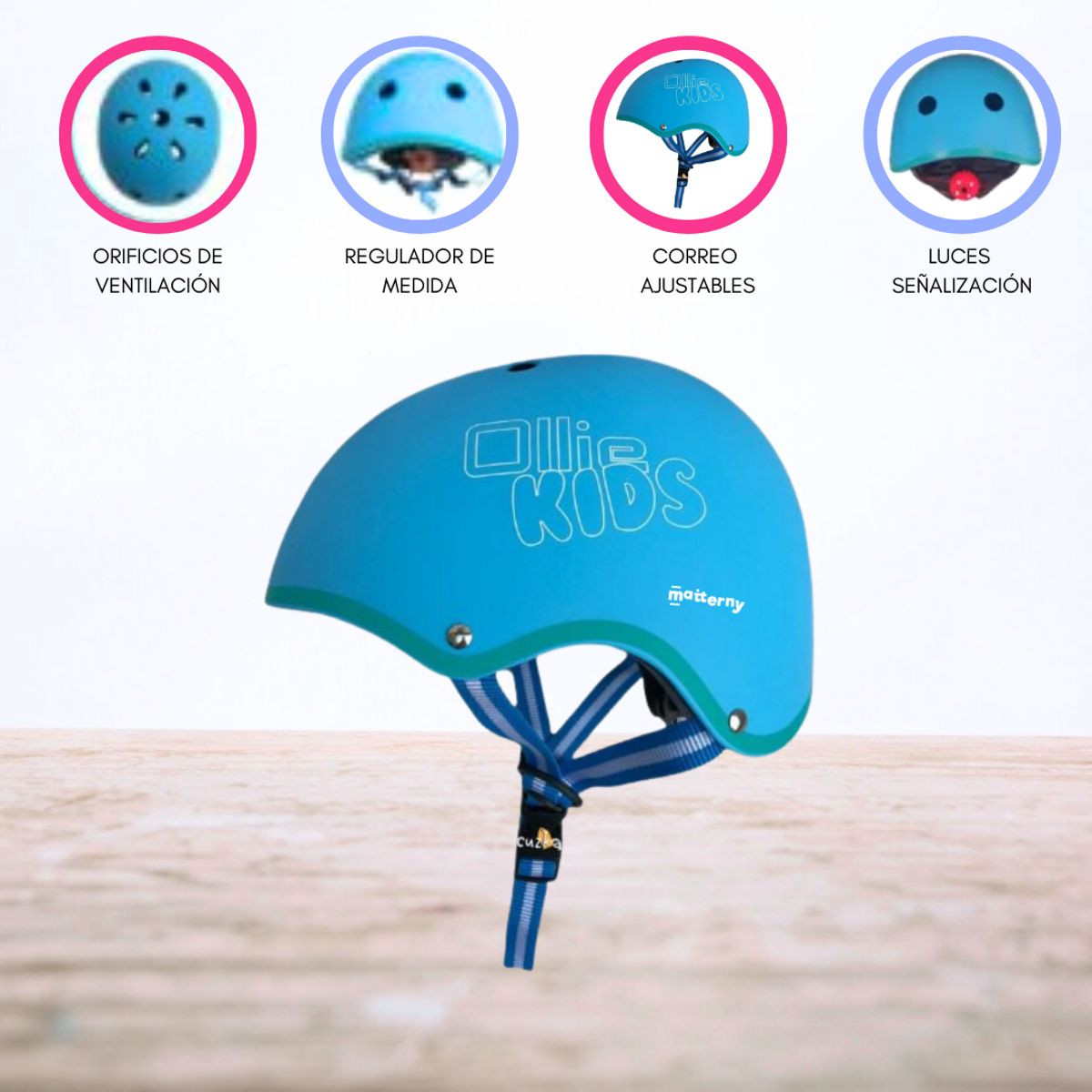 OLLIE - CASCO PROTECTOR REGULABLE PARA NIÑOS «S OLLIE KIDS» BLUE