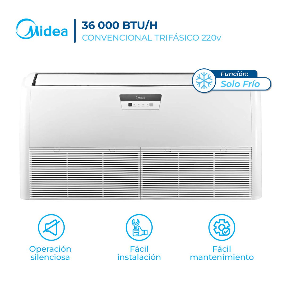 MIDEA - Aire Acondicionado Midea 36000 BTU Piso Techo OnOff Frío Solo