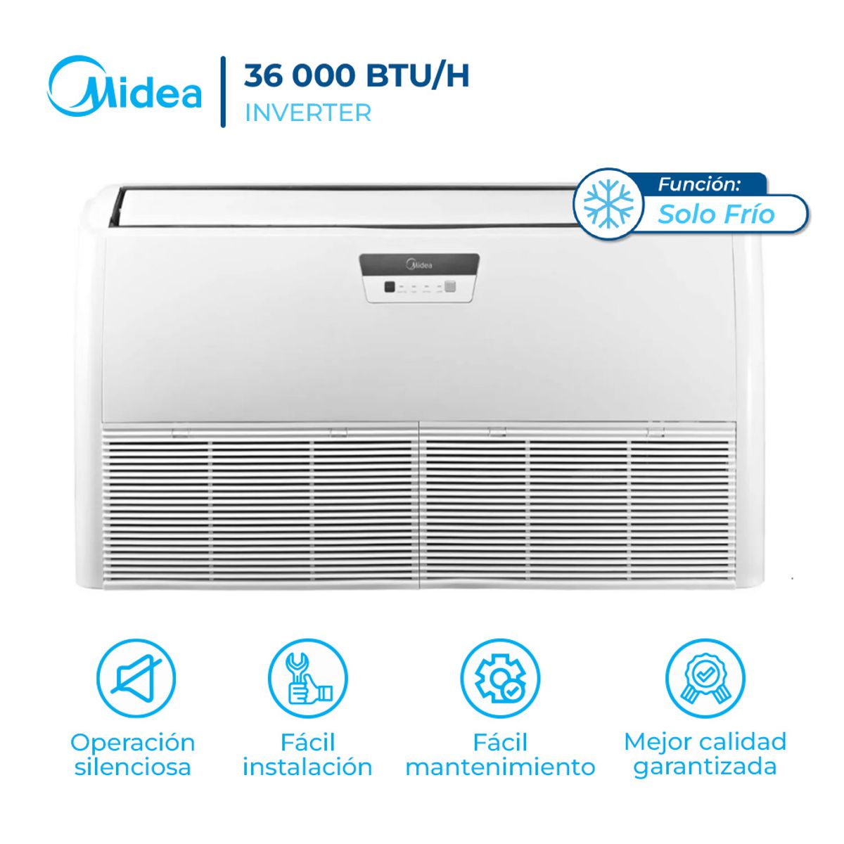 MIDEA - Aire Acondicionado Midea 36000 BTU Piso Techo Inverter Frío Solo
