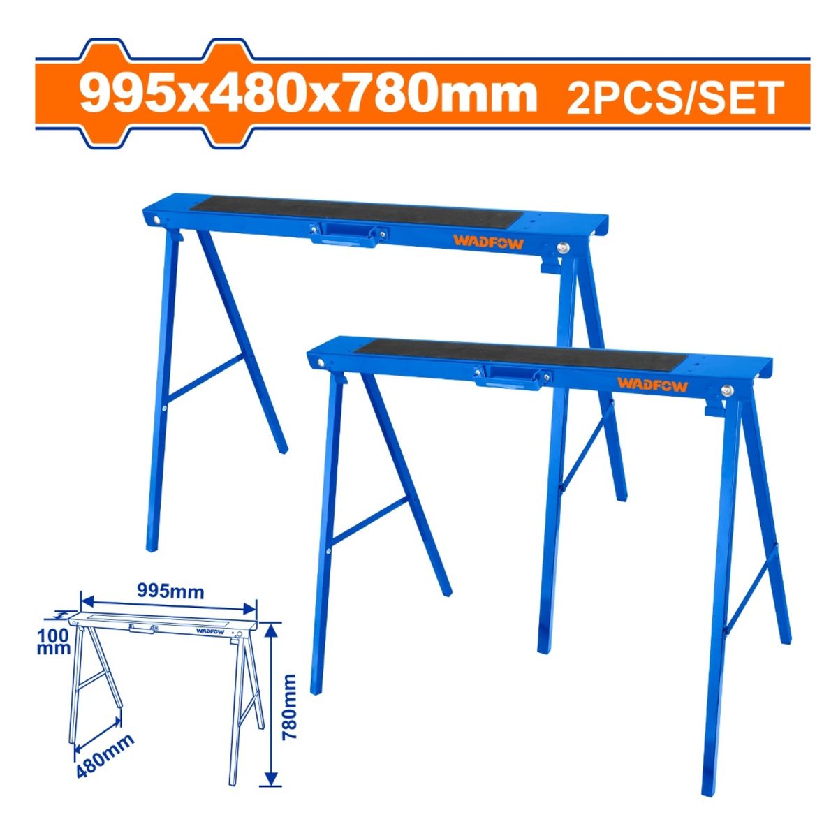 GENERICO - Set Caballete Soporta 100kg 2pcs Wadfow