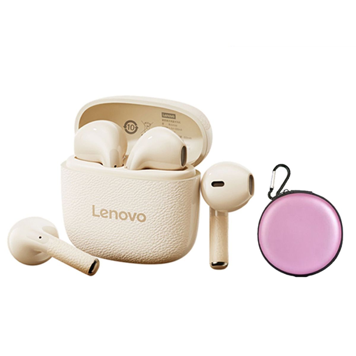LENOVO - Audífonos Lenovo Clip TA166 TWS Bluetooth 54 Blanco y Estuche