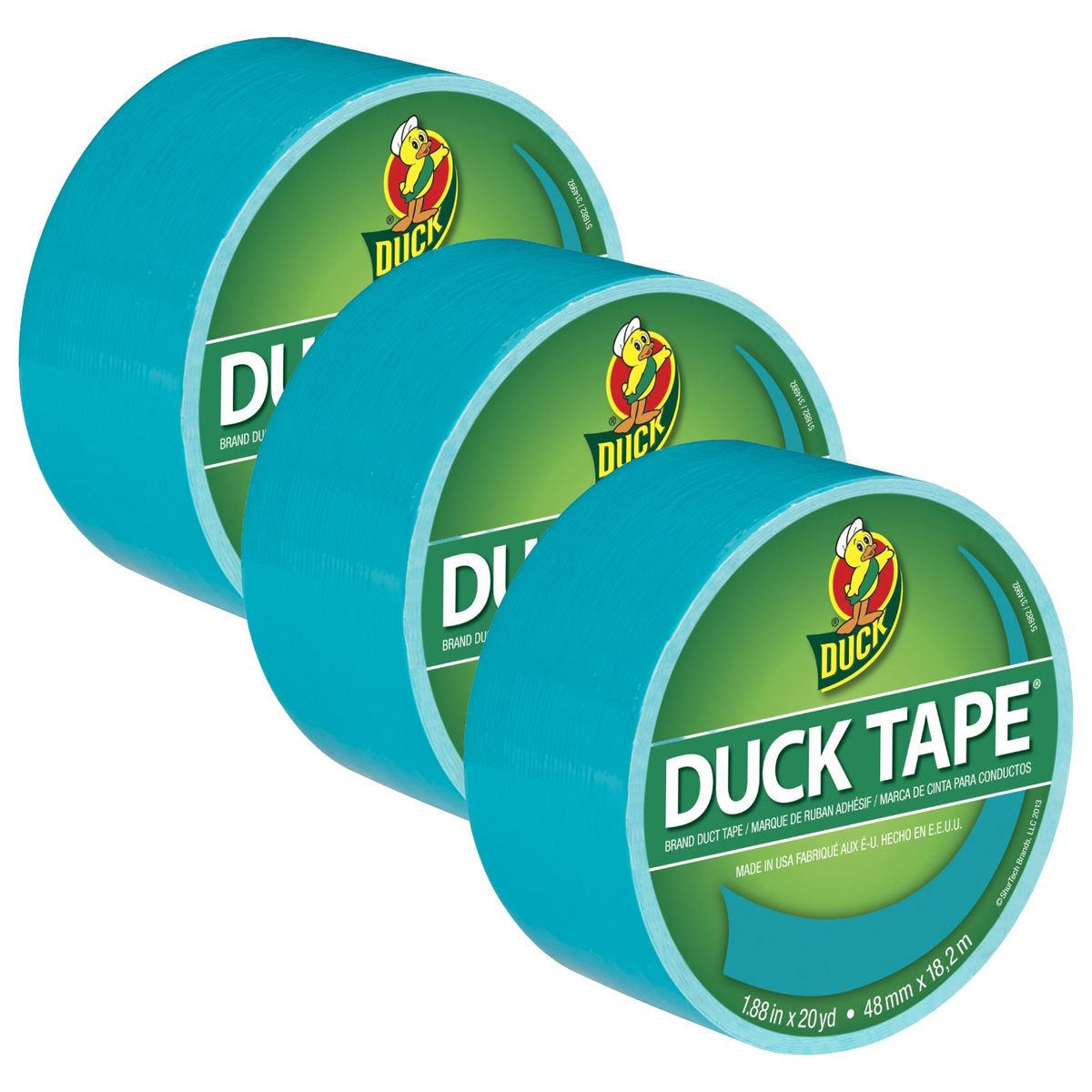 GENERICO - DUCK TAPE Cinta Adhesiva 2" x 20yds Turquesa Pack x 3