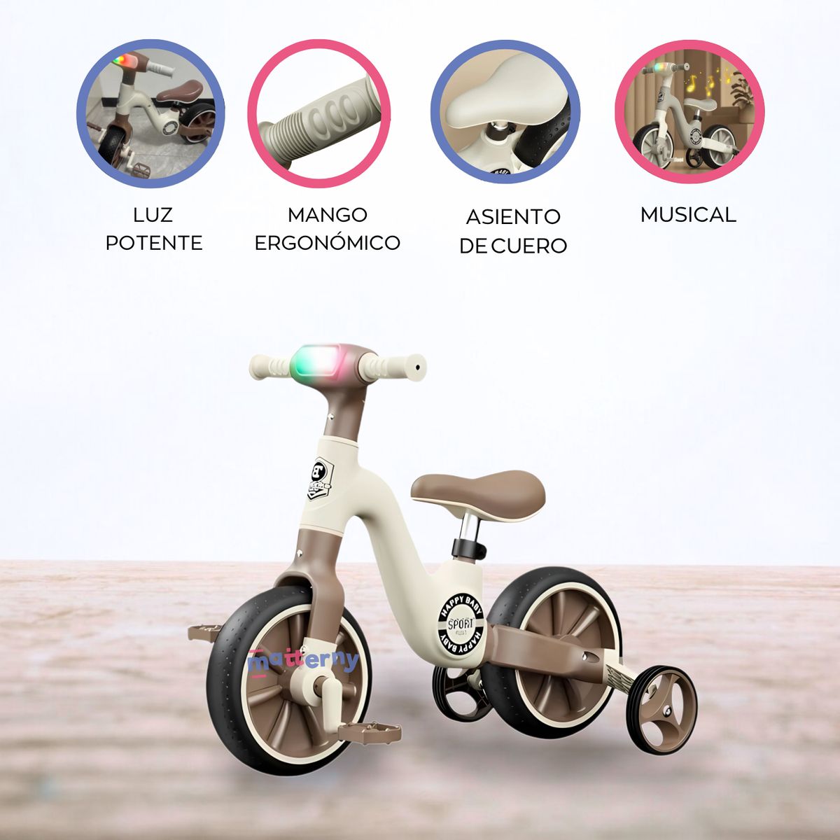 GENERICO - Bicicleta de Balance «LEARN2RIDE» Chocolate