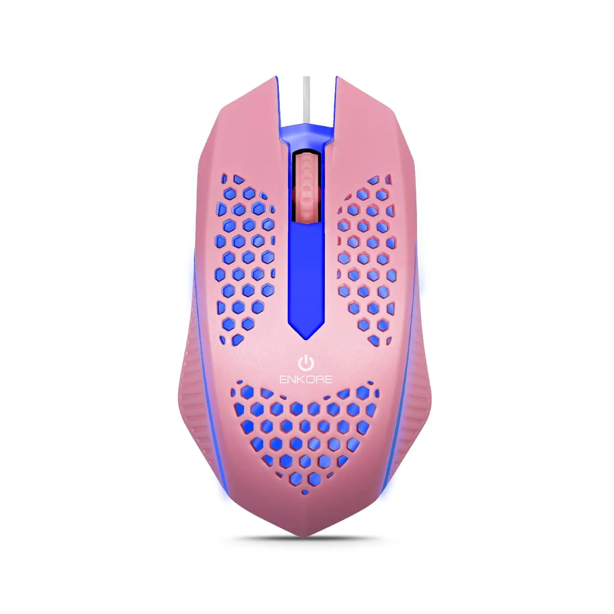 ENKORE - Mouse Gamer LED Alámbrico 1000DPI Rosado Enkore Levitron EKM 107P