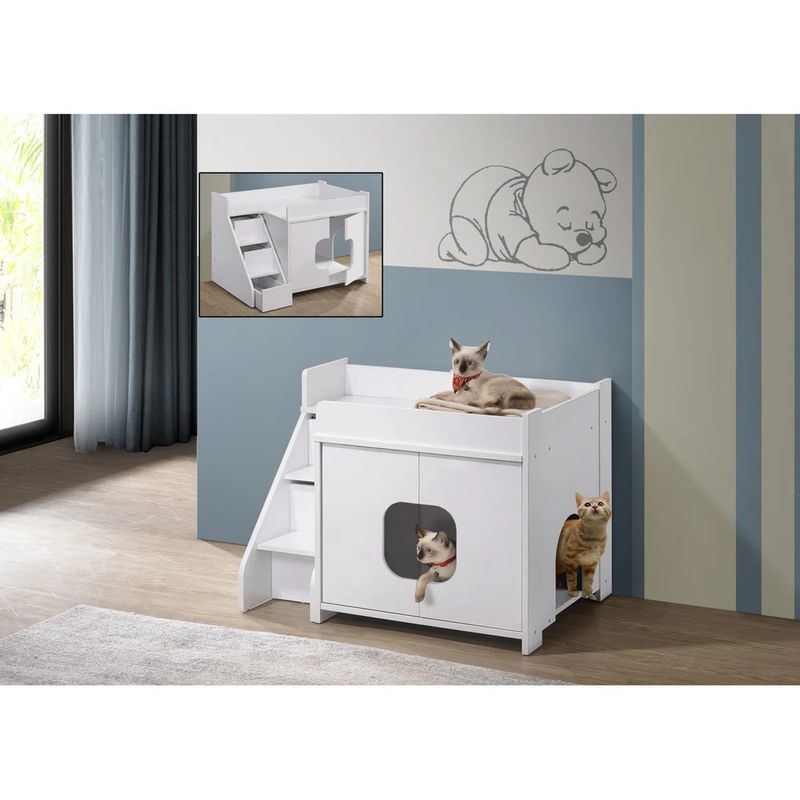 R&R MUEBLES - Mueble para Mascotas Caines Blanco R&R MUEBLES