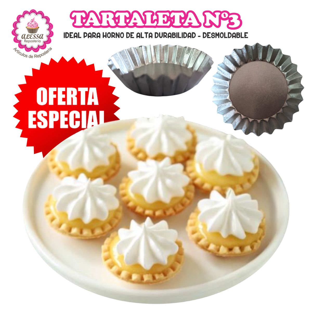 GENERICO - Molde para Tartaleta N°3 para Repostería - 100 unidades