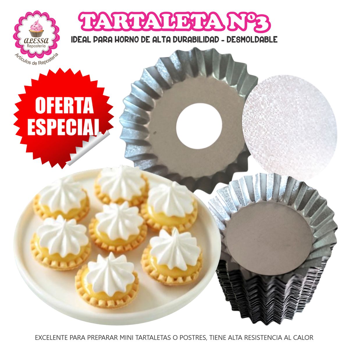 GENERICO - Molde para Tartaleta N°3 para Repostería - 100 unidades