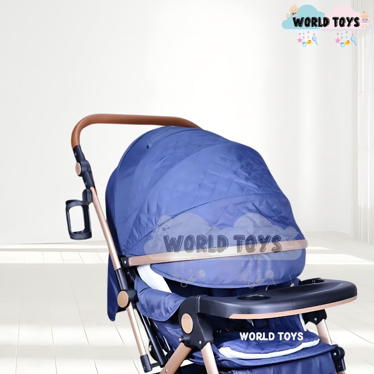 BABY - Coche Cuna de Lujo «BARCELONA» con Bolso Pañalero Blue