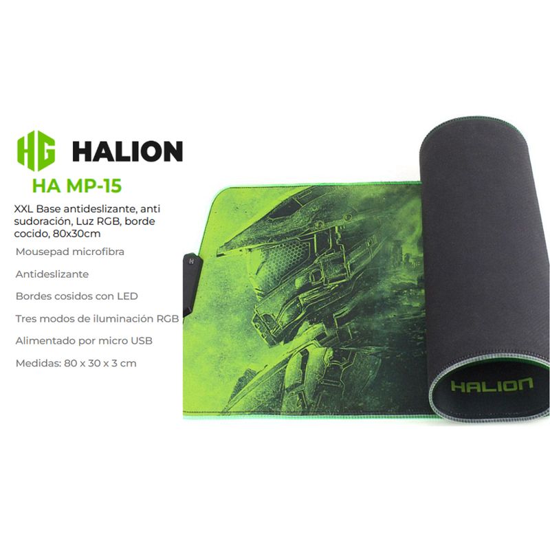 HALION - Pad Mouse Gamer HA MP- 15 RGB HALION