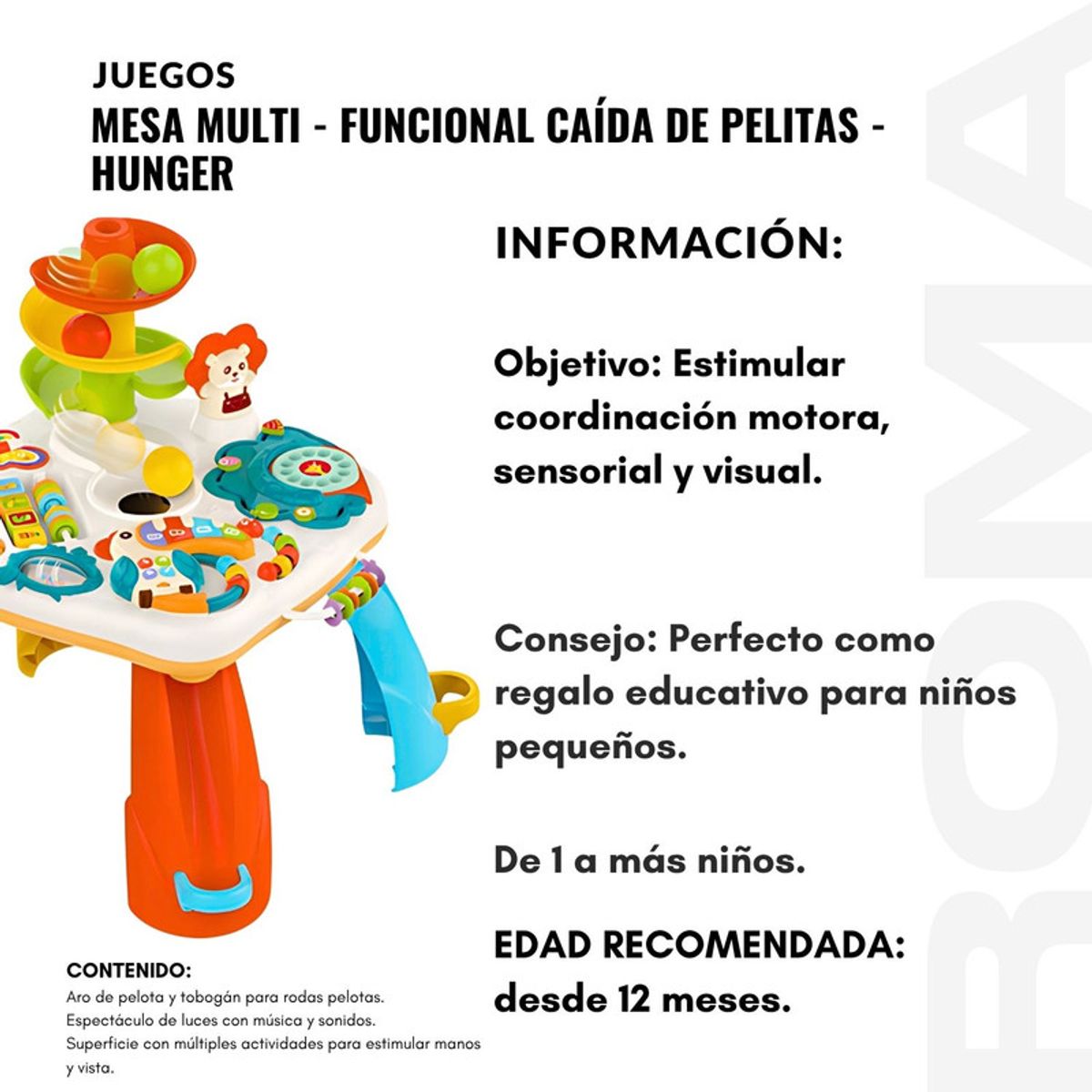 GENERICO - MESA MULTIFUNCIONAL CAÍDA DE PELOTAS - JUEGO DIDÁTICO