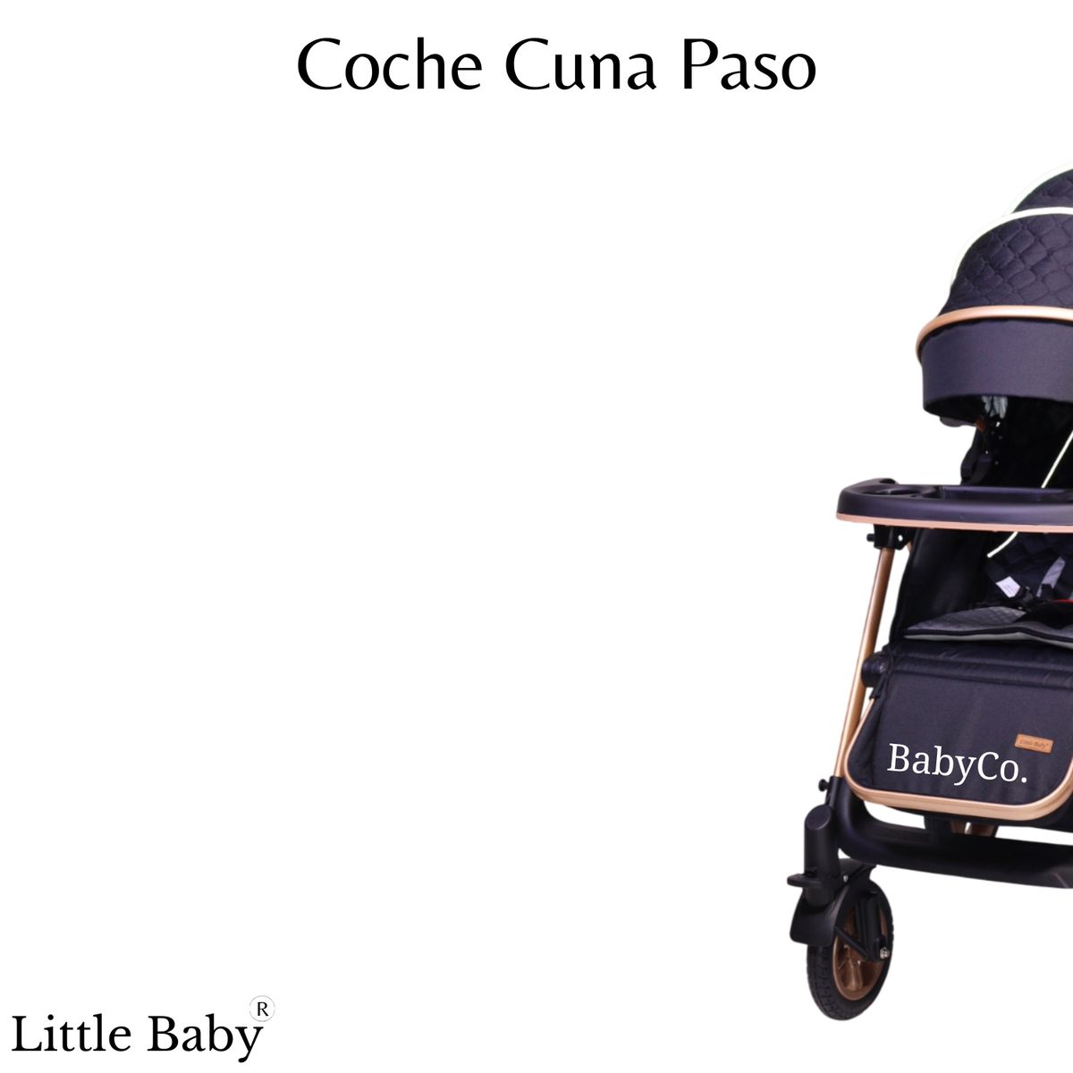 LITTLE - Coche Cuna Para Bebe «PASO» Negro