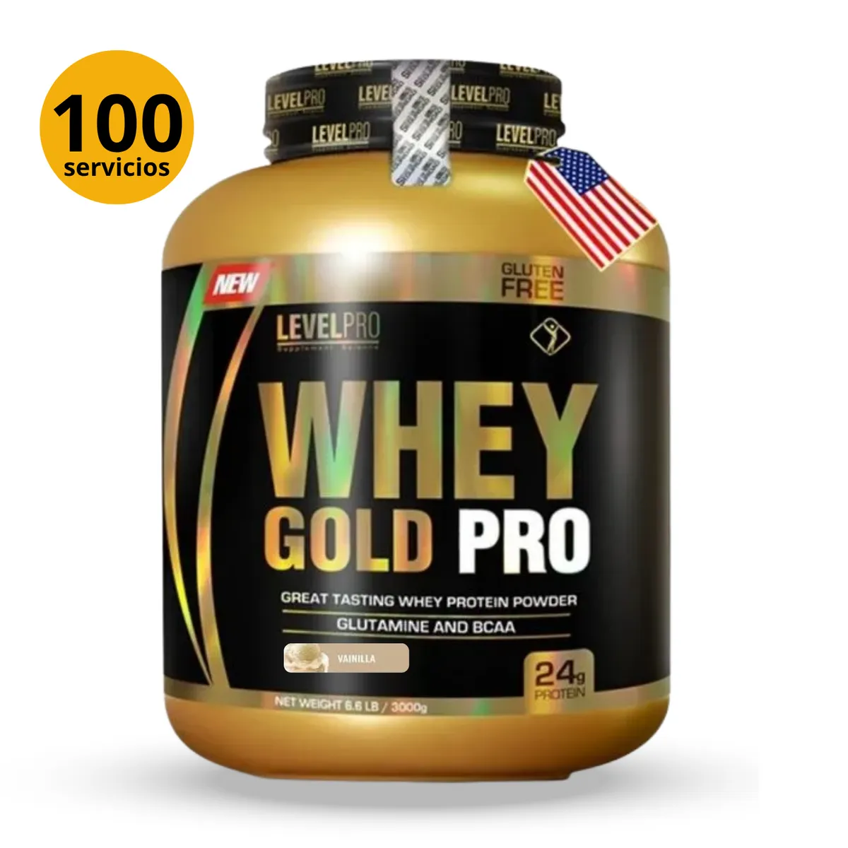 LEVEL PRO - WHEYGOLDPRO DE 3kg VAINILLA - PROTEÍNA WHEY